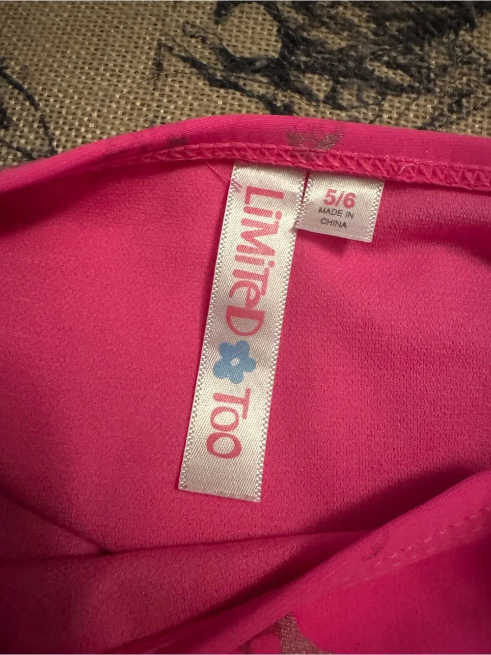 Limited Too Girls Pink Butterfly Bikini Swim Bottom Adjustable Size 5-6 Years